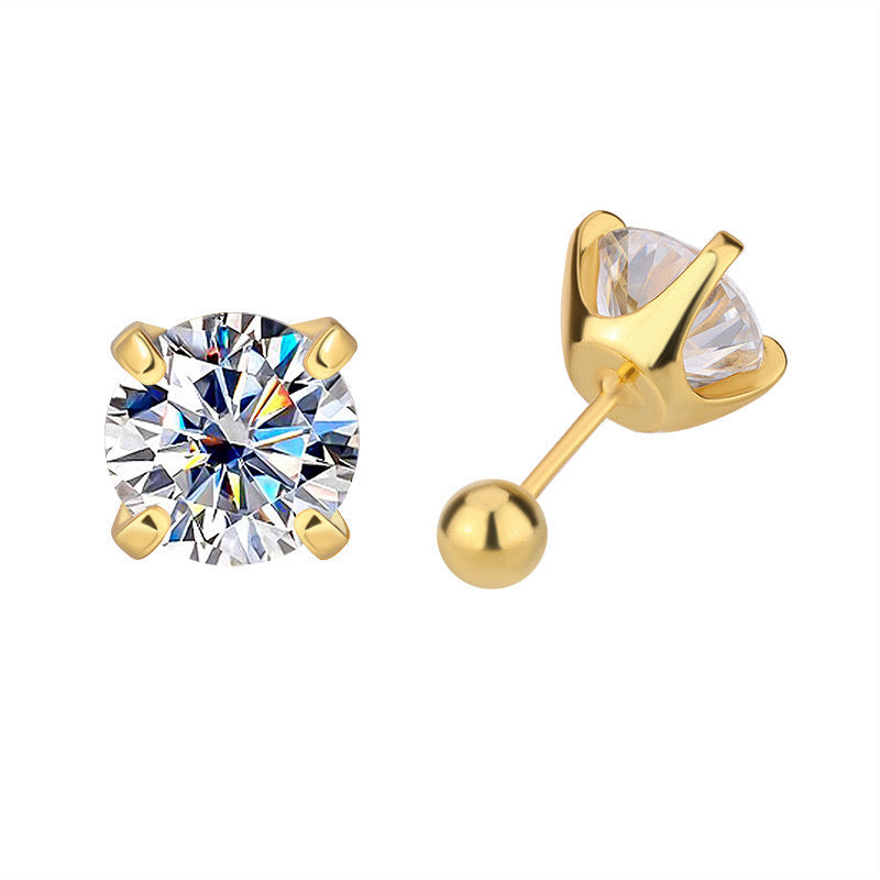 Four-Prong Moissanite Earrings