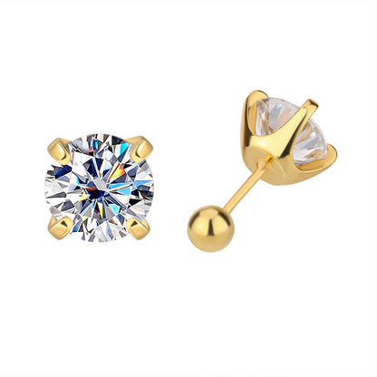Four-Prong Moissanite Earrings