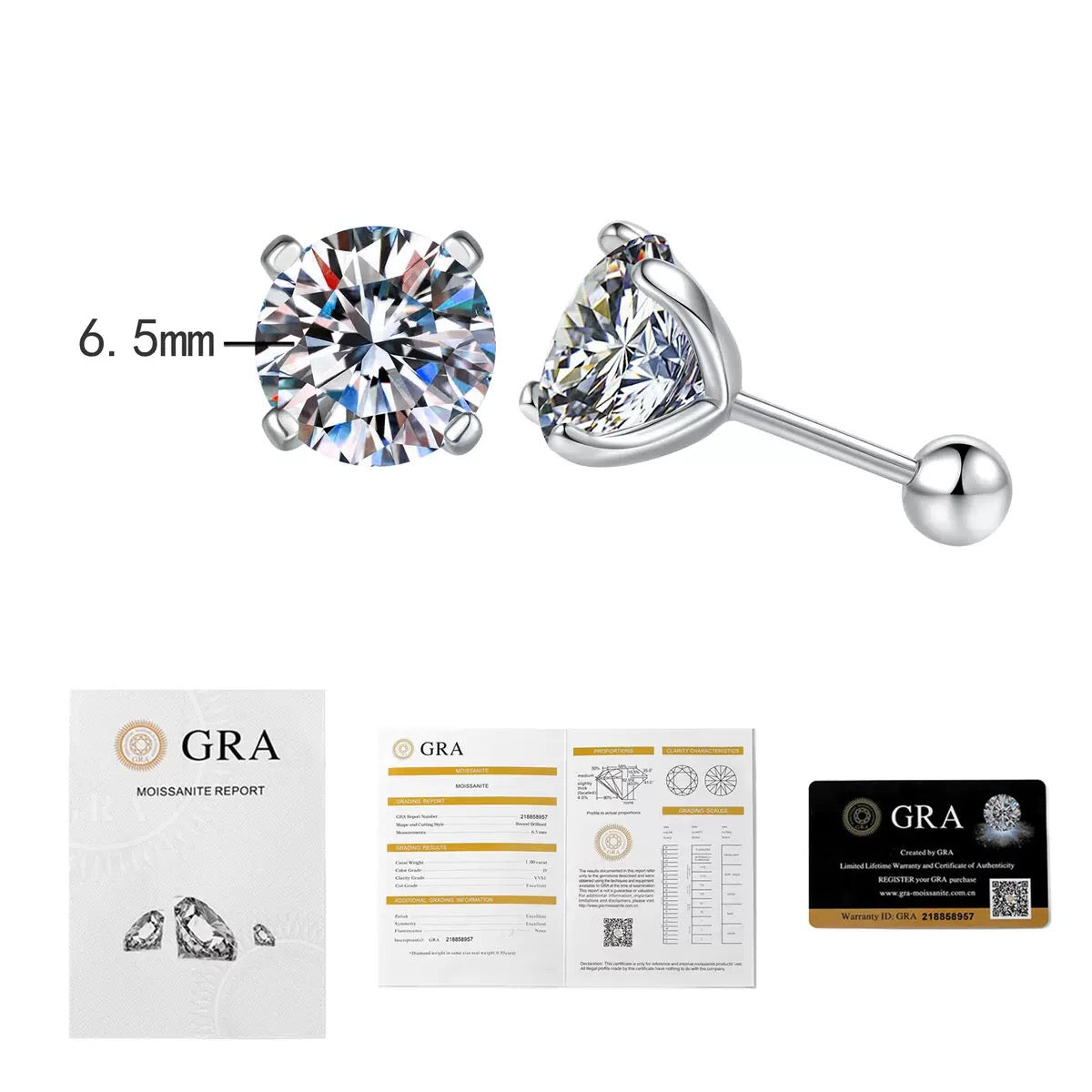 Four-Prong Moissanite Earrings