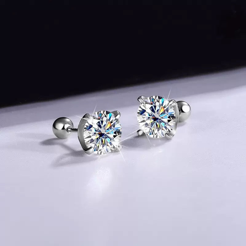 Four-Prong Moissanite Earrings