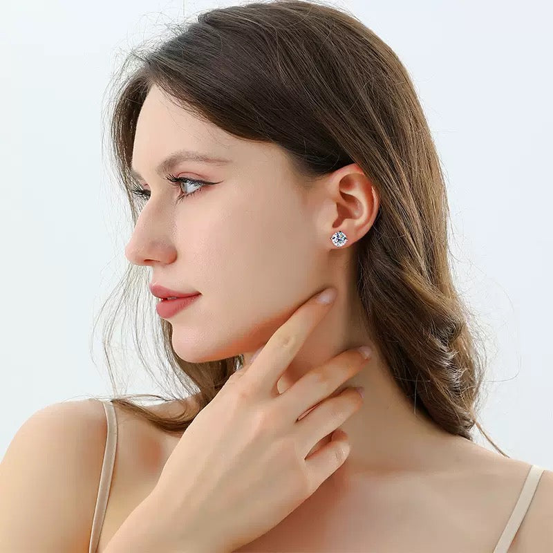 Four-Prong Moissanite Earrings