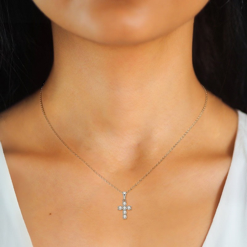 Moissanite Cross Necklace