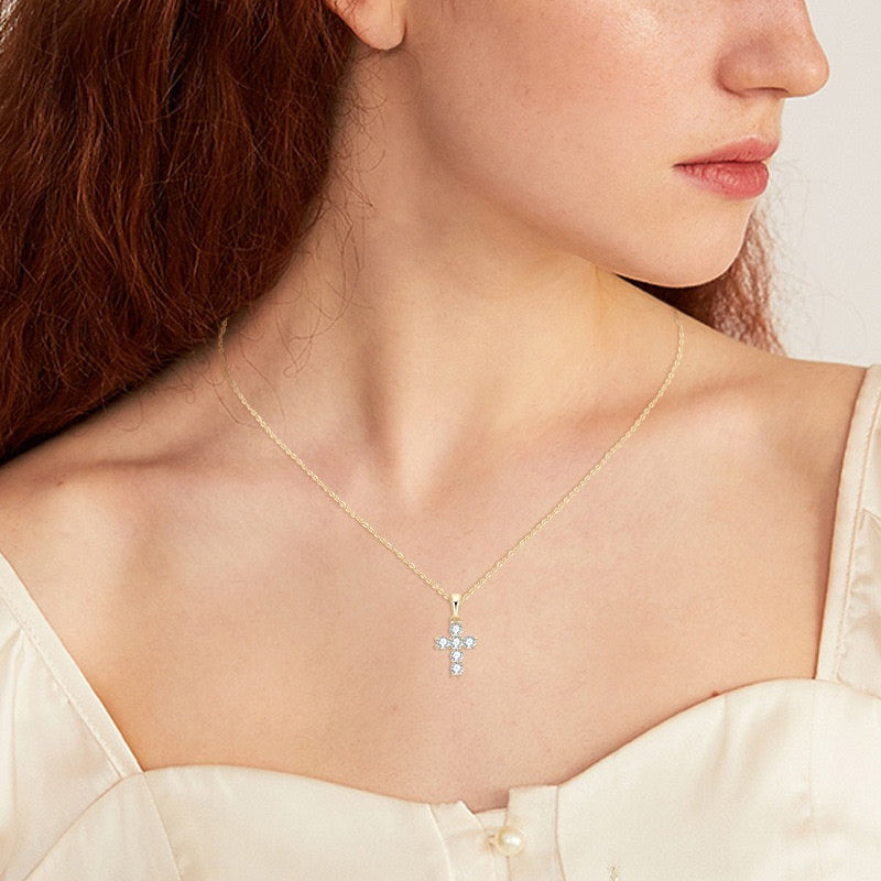 Moissanite Cross Necklace