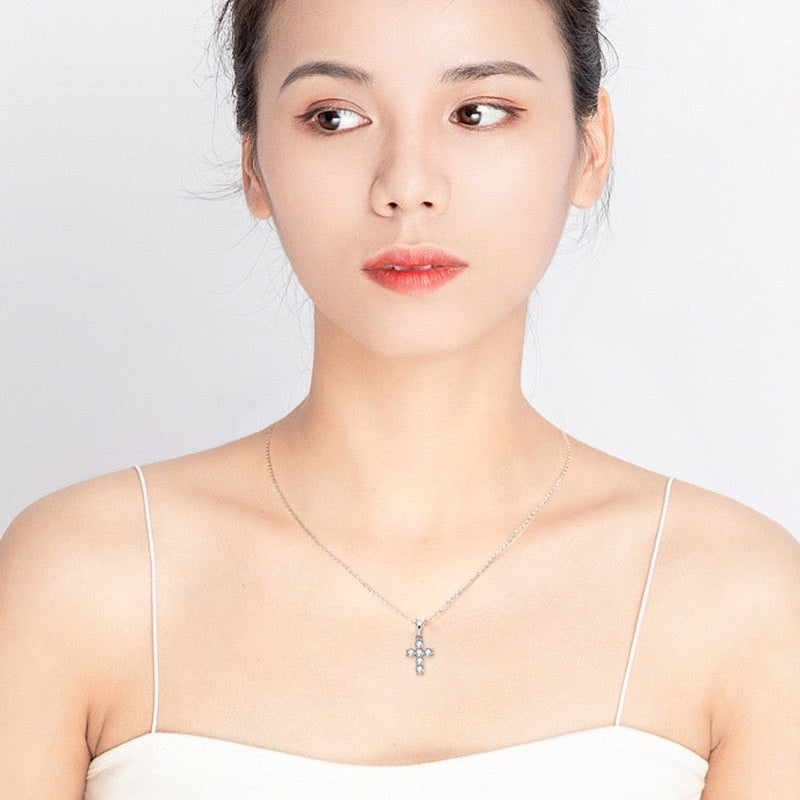 Moissanite Cross Necklace