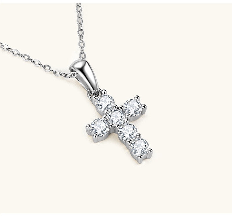 Moissanite Cross Necklace