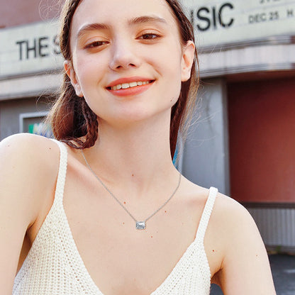 Classic Emerald-Cut Moissanite Necklace