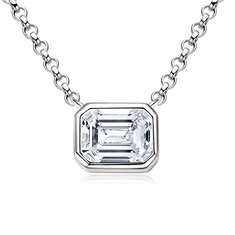 Classic Emerald-Cut Moissanite Necklace
