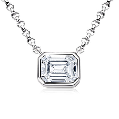 Classic Emerald-Cut Moissanite Necklace