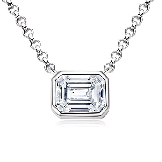Classic Emerald-Cut Moissanite Necklace