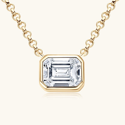 Classic Emerald-Cut Moissanite Necklace