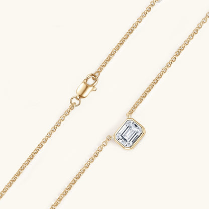 Classic Emerald-Cut Moissanite Necklace