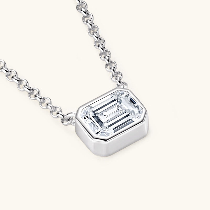 Classic Emerald-Cut Moissanite Necklace