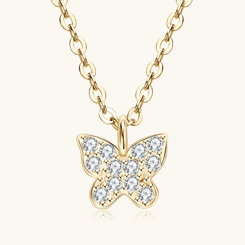 Butterfly Spark Moissanite Necklace
