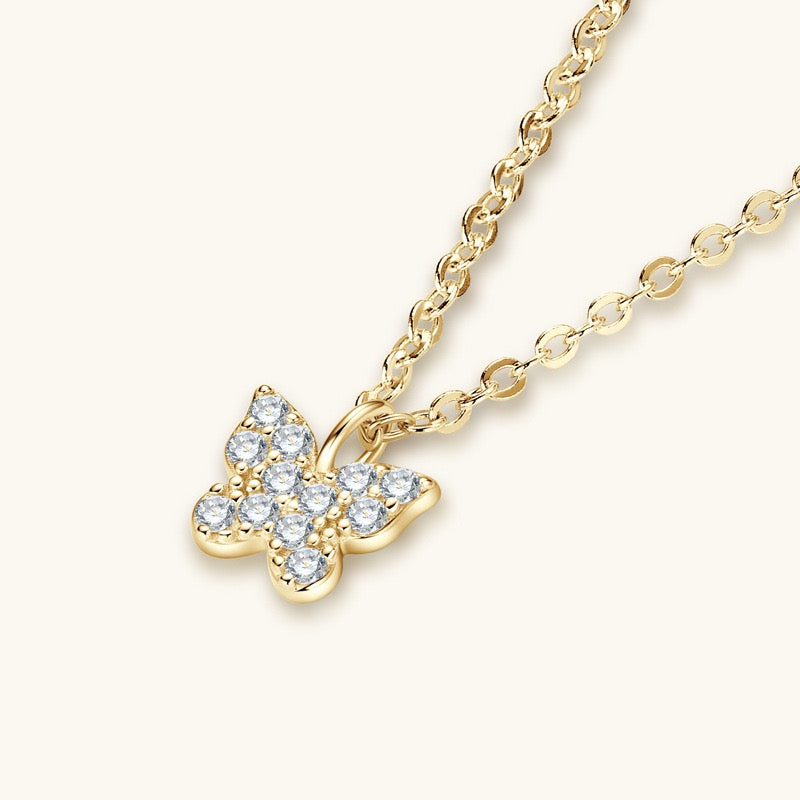 Butterfly Spark Moissanite Necklace