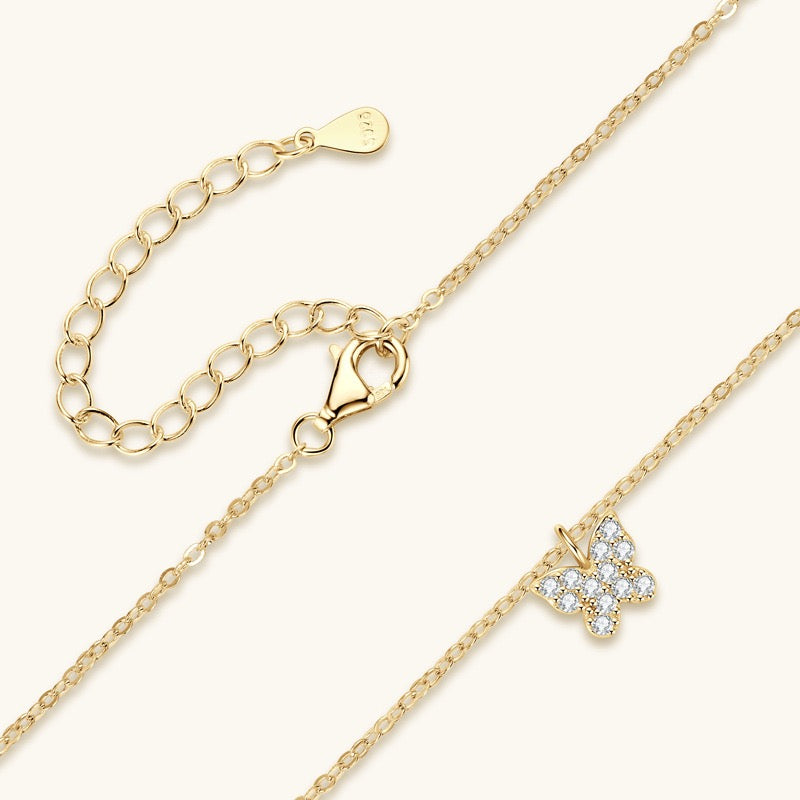 Butterfly Spark Moissanite Necklace