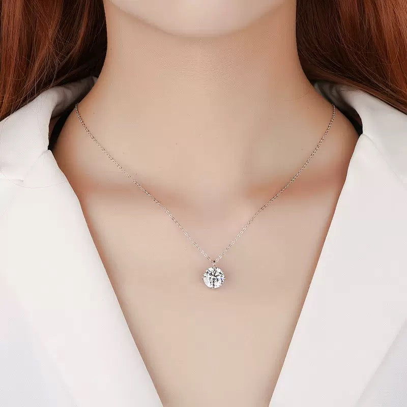 Four-Prong Moissanite Necklace