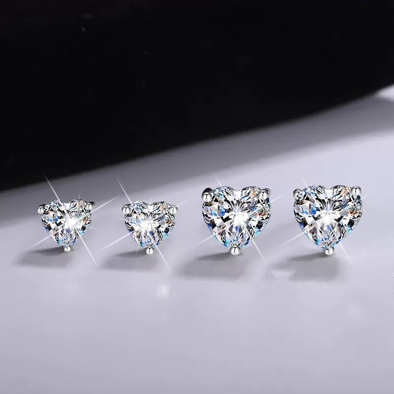 Heart Moissanite Earrings