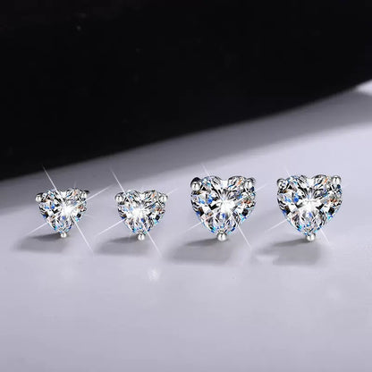 Heart Moissanite Earrings
