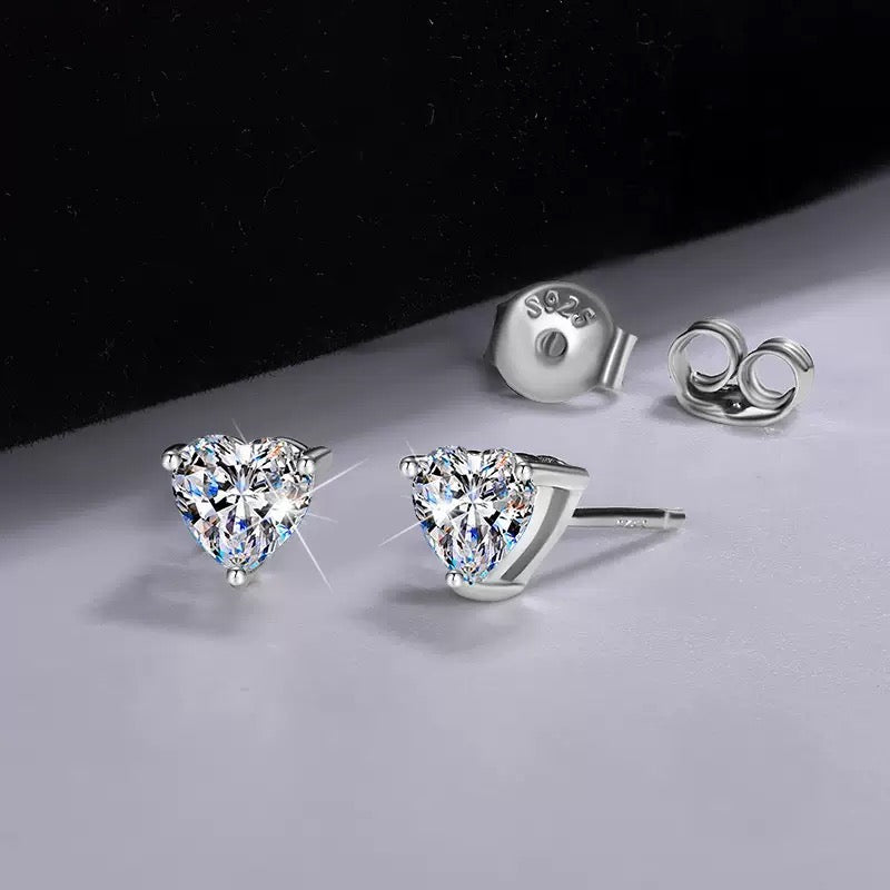 Heart Moissanite Earrings