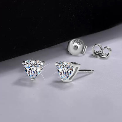 Heart Moissanite Earrings
