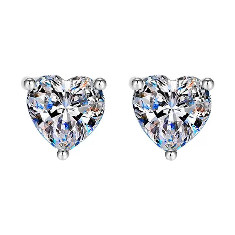 Heart Moissanite Earrings