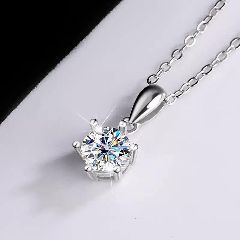 Six-Prong Moissanite Necklace