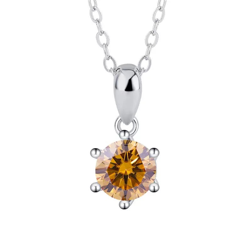 Six-Prong Moissanite Necklace