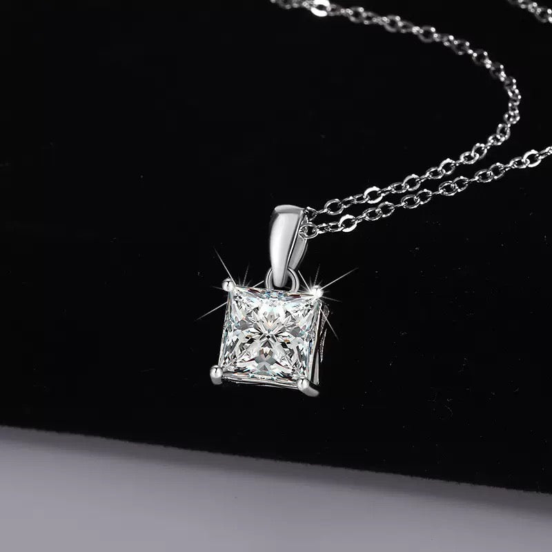 Princess Moissanite Necklace
