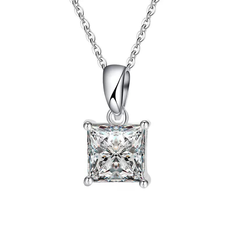 Princess Moissanite Necklace