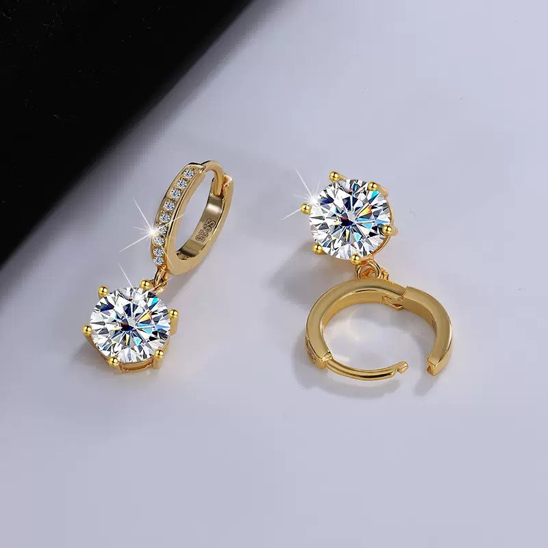 Solitaire Moissanite Earrings