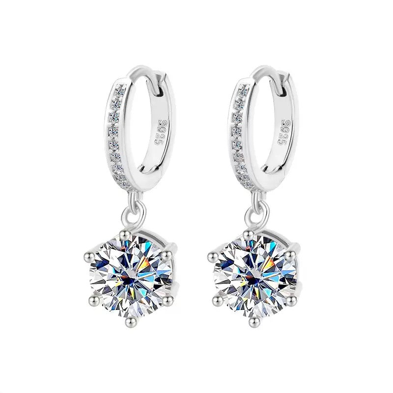 Solitaire Moissanite Earrings