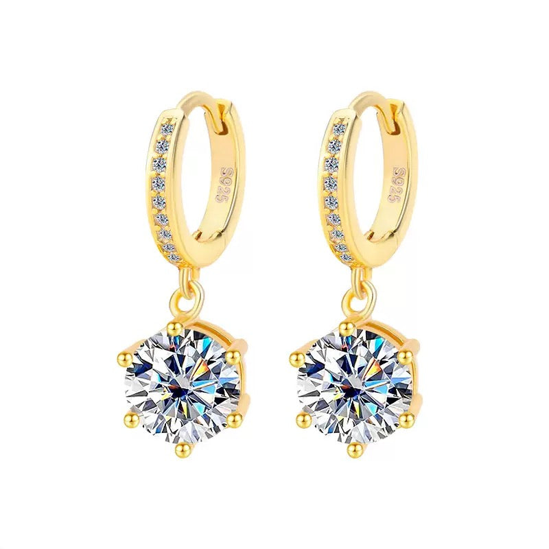 Solitaire Moissanite Earrings