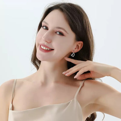 Heart Outline Drop Earrings
