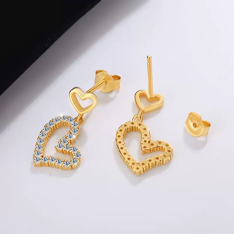 Heart Outline Drop Earrings