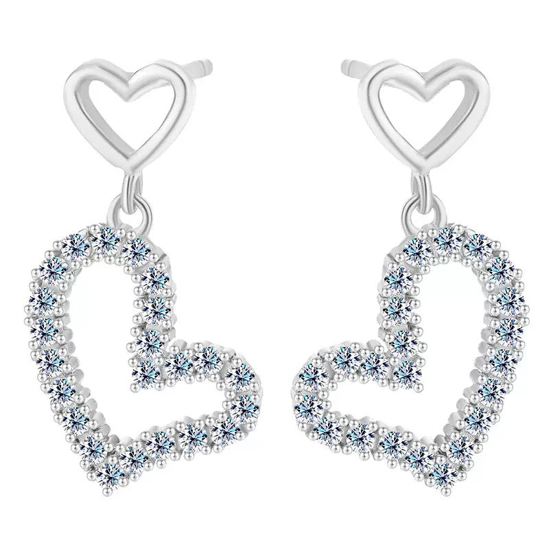Heart Outline Drop Earrings
