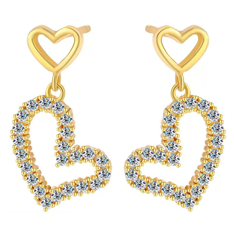 Heart Outline Drop Earrings
