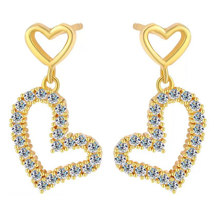 Heart Outline Drop Earrings