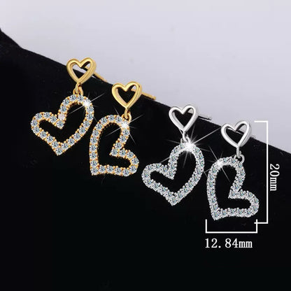 Heart Outline Drop Earrings