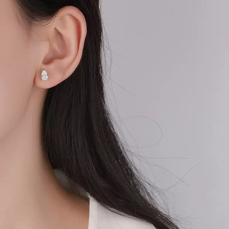 Pear Moissanite Earrings