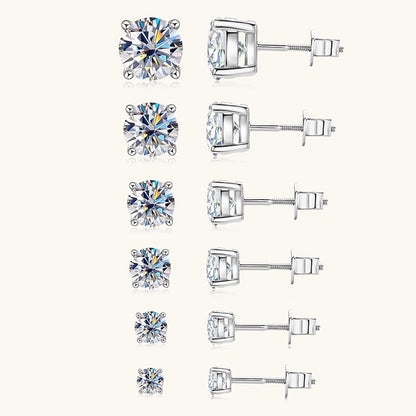 10K Gold Four-Prong Moissanite Studs
