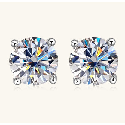 10K Gold Four-Prong Moissanite Studs