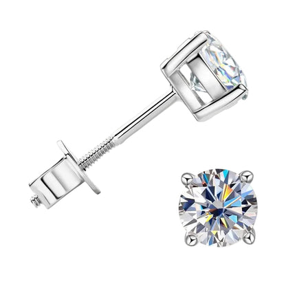 10K Gold Four-Prong Moissanite Studs