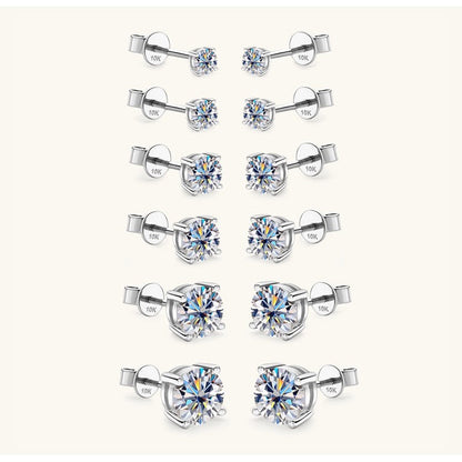 10K Gold Four-Prong Moissanite Studs