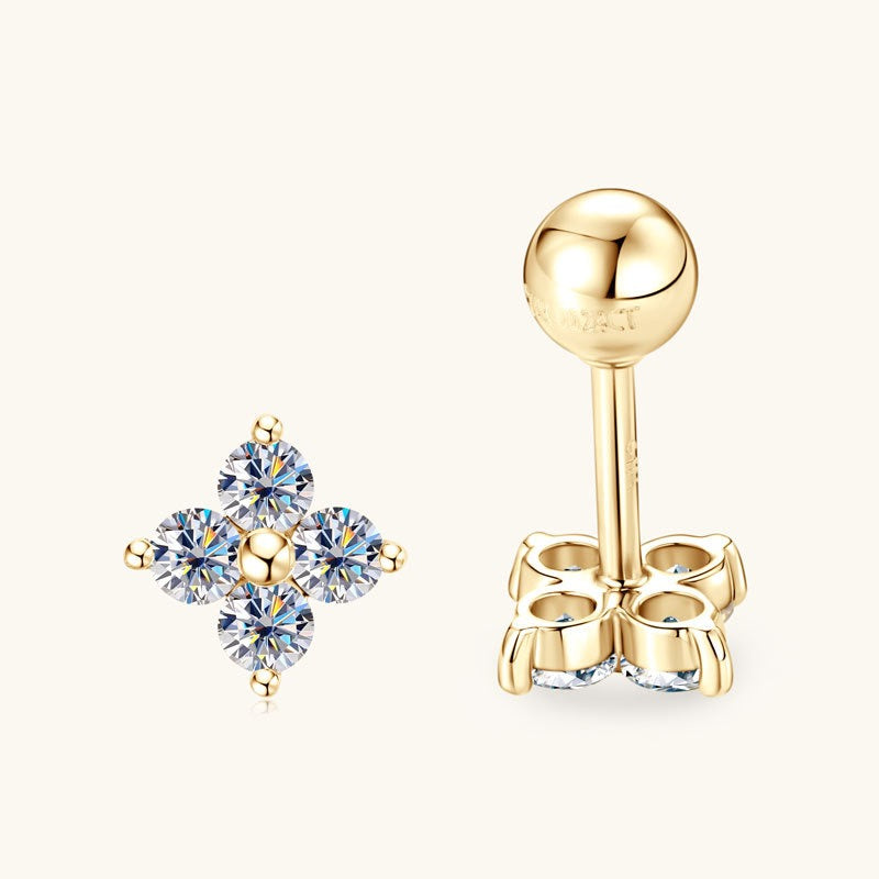 10K Gold Clover Studs