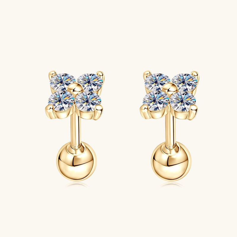 10K Gold Clover Studs
