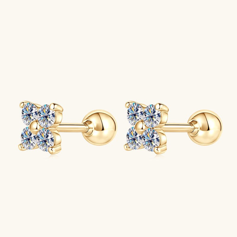 10K Gold Clover Studs