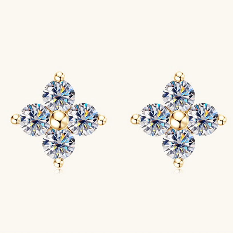 10K Gold Clover Studs