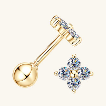 10K Gold Clover Studs