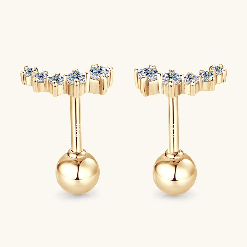 10K Gold Graceful Curve Studs