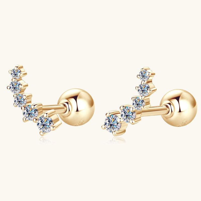 10K Gold Graceful Curve Studs